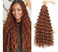 AMLUCKS Deep Wave Crochet Braids Hair Ocean Wave Braiding Hair for Black Women Girls Synthetic Water Wave Crochet Hair Extensions for Boho Braids (30#, 6)