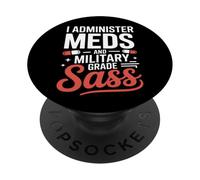 Amministrare medicinali e infermiere di grado militare Sass VA PopSockets PopGrip Adesivo