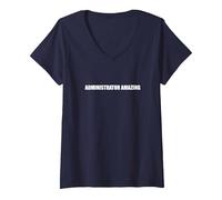 Amministratore Incredibile Maglietta con Collo a V, Donna, Navy, L