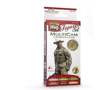 Ammo By Mig Jimenez Acrylics - Multicam Camouflage Set (6 Jars, 17ML Each) - AMI