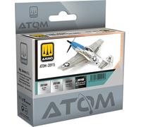 AMMO by Mig Jimenez ATOM - Set di 4 flaconi da 20 ml, finitura opaca, per modellismo in scala con pennello e aerografo, modello ATOM-20915