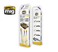 Ammo Mig 7604 - Rigare & Verticale Superfici Spazzola Set (4 X Pennelli)