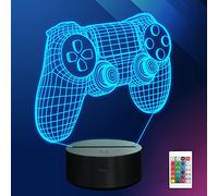 Ammonite Gamepad Luce Notturna, 3D Illusion Game Control lampada 16 colori che cambiano con telecomando, decorazione sala giochi come regalo di Natale per le vacanze di compleanno