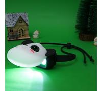 Ammonite Lampada frontale per bambini a forma di panda, ricaricabile tramite USB-C, con 3 modalità e flash, fascio regolabile da 0 a 90°, cinturino in morbido silicone, luce nascosta per campeggio e
