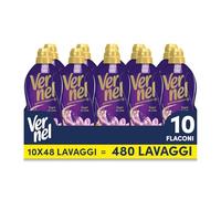 Ammorbidente Concentrato Vernel Aromatherapy Sogni di Loto (10 x 48 lavaggi), Ammorbidente Concentrato per Tutti i Tessuti, Profumo di Lunga Durata con Oli Essenziali