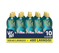 Ammorbidente Concentrato Vernel Aromatherapy Voglia di Maldive (10 x 48 lavaggi), Ammorbidente Concentrato per Tutti i Tessuti, Profumo di Lunga Durata con Oli Essenziali