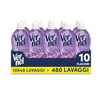 Ammorbidente Concentrato Vernel Lavanda (10 x 48 lavaggi), Ammorbidente Concentrato per Tutti i Tessuti, Morbidezza Irresistibile e Freschezza di Lunga Durata