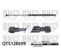 Ammortizatore pneumatico, Cofano bagagli /vano carico QUINTON HAZELL 500mm -