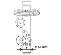 Ammortizzatore Assale anteriore Dx per CITROËN DS PEUGEOT 207 207 CC 207 SW C3 P