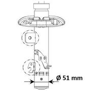Kayaba Ammortizzatore 3348012 anteriore destro con spina superiore per Peugeot DS