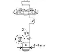 Ammortizzatore Assale anteriore Dx Spina superiore 339804 KYB per CITROËN DS3