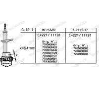 Monroe Ammortizzatore 11191 Spina superiore per Renault Clio I