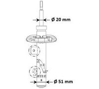 Ammortizzatore Assale anteriore Sx Spina superiore 3338058 KYB per CITROËN