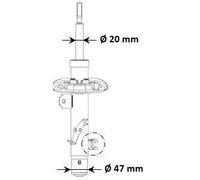 Ammortizzatore Assale anteriore Sx Spina superiore 3348099 KYB per CITROËN