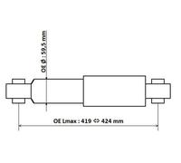 Ammortizzatore Assale posteriore Occhiello superiore 3450001 KYB per FIAT