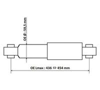 Ammortizzatore Assale posteriore Occhiello superiore 3450003 KYB per FIAT