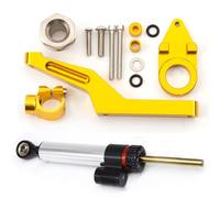 ammortizzatore Compatibile Con ZX6R Per Ninja 600 Per ZX636 2009-2021 Ammortizzatori Di Sterzo Per Motociclette Kit Di Montaggio Staffa Stabilizzatrice Regolabile Universale(Silver-Yellow)