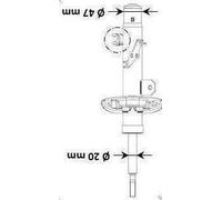 Ammortizzatore KYB 3348099 per CITROEN C3 III (SX) 1.6 2016-2018