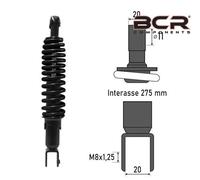 AMMORTIZZATORE POSTERIORE BCR YAMAHA YN NEO'S 50/100