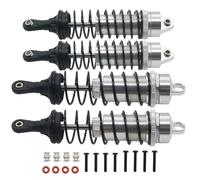 Ammortizzatore Rc Per Arrma Per Mega550 Per Senton Per Granite Per Rock Per Typhon 3s 1/10 Set 4 Pezzi Ammortizzatore Anteriore Posteriore N Lega Completa Riparazione Accessori Parti(Silver)