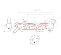AP XENERGY ammortizzatore X118332 anteriore destro a gas McPherson bitubo