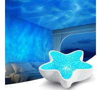 AmmToo Proiettore di cielo stellato a LED con effetto aurora, luce polare per bambini e adulti, luce notturna a forma di onda d'acqua con oscuramento a stella, proiettore di stelle