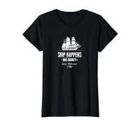 Ammutinamento della HMS Bounty Pitcairn Island Fletcher Christian Maglietta con Stampa Grafica Economica, Donna, Nero, XL
