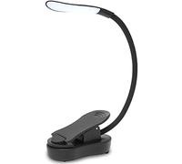 Amnossi Lampada da lettura pinza per libri, lampada per libri con 7 LED, 3 modalità di temperatura colore, lampada con pinza a luminosità continua, luce pinza ricaricabile USB, flessibile a 360°