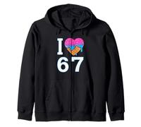 Amo 67 Meme Cuore 6 7 Merch Stuff Six Seven Ice Cream Felpa con Cappuccio