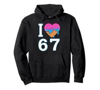 Amo 67 Meme Cuore 6 7 Merch Stuff Six Seven Ice Cream Felpa con Cappuccio