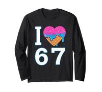 Amo 67 Meme Cuore 6 7 Merch Stuff Six Seven Ice Cream Maglia a Manica