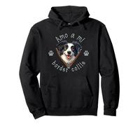 Amo a Mi Border Collie Felpa con Cappuccio