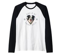 Amo a Mi Border Collie Maglia con Maniche Raglan