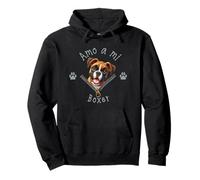 Amo a Mi Boxer Felpa con Cappuccio