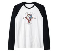Amo a Mi Husky Maglia con Maniche Raglan