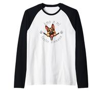Amo a Mi Pastor Alemana Maglia con Maniche Raglan