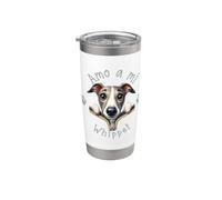 Amo a Mi Whippet Bicchiere termico in acciaio inox doppia parete