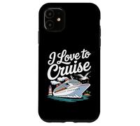 Amo andare in crociera, divertimento nautico in riva al mare Custodia per iPhone 11