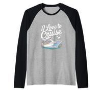 Amo andare in crociera, divertimento nautico in riva al mare Maglia con Maniche Raglan