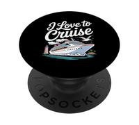 Amo andare in crociera, divertimento nautico in riva al mare PopSockets PopGrip Adesivo