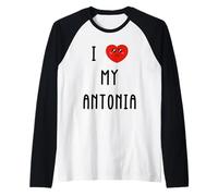 Amo Antonia Nome Divertente Maglia con Maniche Raglan