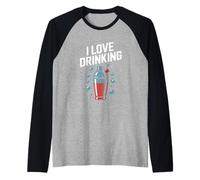 Amo Bere Cocktail Shaker Bubbles Fun Maglia con Maniche Raglan
