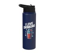 Amo Bere Cocktail Shaker Bubbles Fun Stainless Steel Insulated Water Bottle