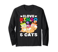 Amo Bingo & Cats Giocatore di Bingo Divertimento Maglia a Manica