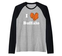 Amo Buffalo Wings Chicken Wing Lover Buffalo New York Maglia con Maniche Raglan