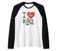 Amo Burek Pita Cibo bosniaco Balcani Specialità Maglia con Maniche Raglan