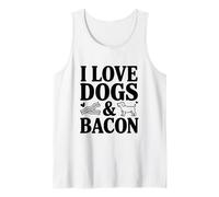 Amo Cani e Pancetta Divertente Amante degli Animali Canotta