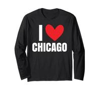Amo Chicago Illinois Deep Dish River Windy City 312 773 Maglia a Manica