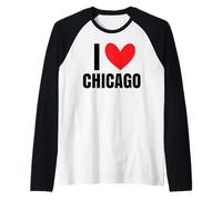 Amo Chicago Illinois Deep Dish River Windy City 312 773 Maglia con Maniche Raglan