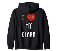 Amo Clara Nome Divertente Felpa con Cappuccio